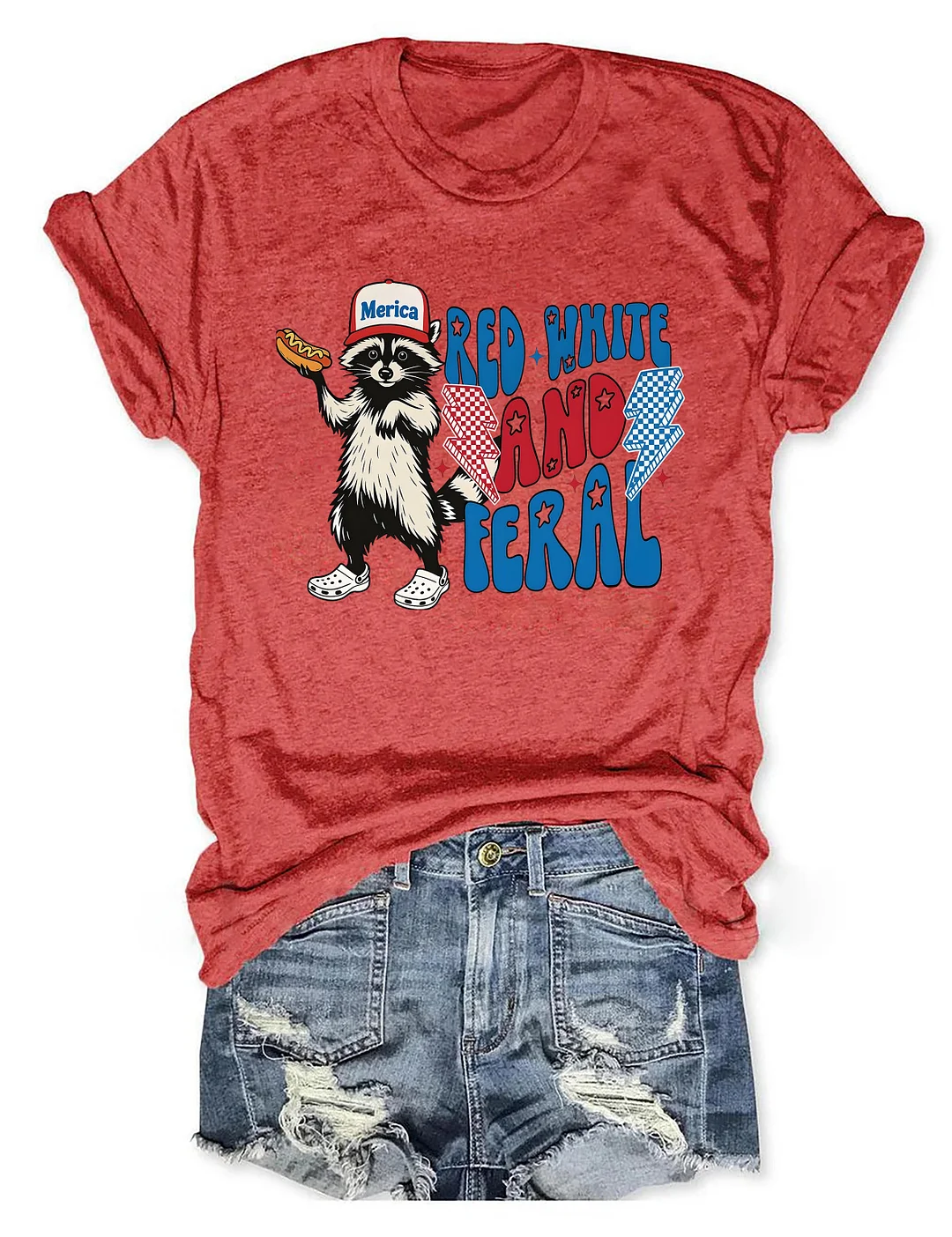 Red White And Feral T-shirt