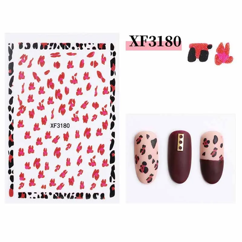 1pcs Sexy Leopard Nail Art Stickers Decals Animal Charm DIY Adhesive Manicure Decoration Accessory-Nail Inspo