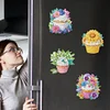 (US Local)6pcs Cake DIY Diamond Painting Fridge Magnets Craft Kit