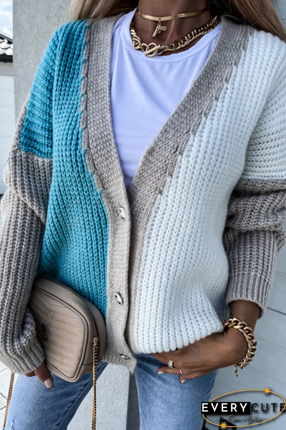 Block It Out Button Cardigan