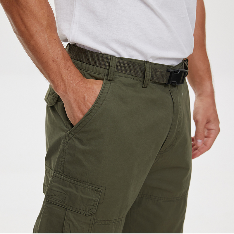 Men 3/4 Cargo Shorts Lightweight Ripstop Quick Dry Multi-Pockets