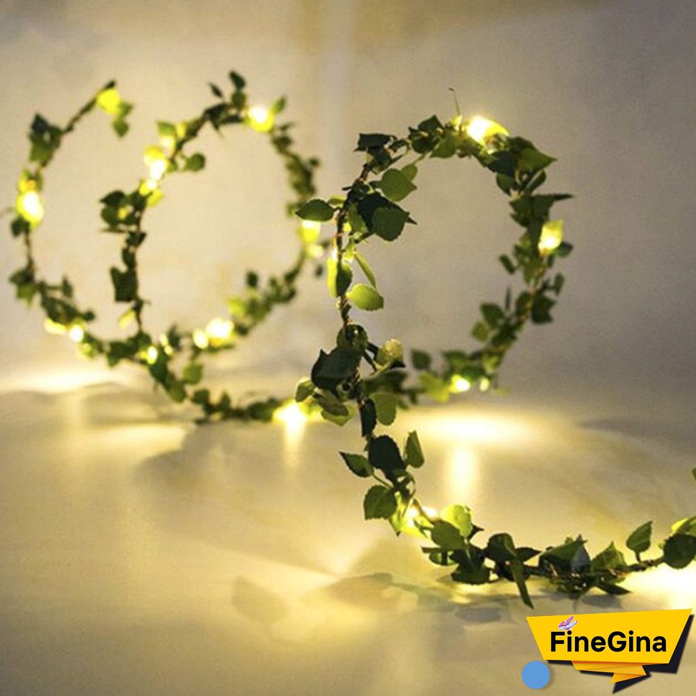 Christmas Lights Tiny Leaves Garland Fairy Light Led Copper Wire Battery String Lights For Wedding Forest Table Christmas Home