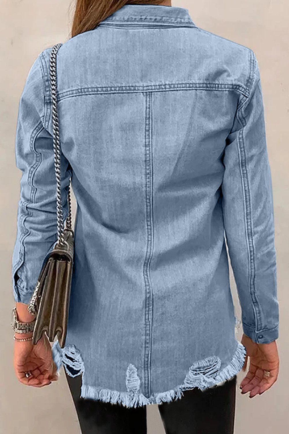 ripped denim jacket blue