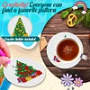 6pcs Christmas Tree Diamond Painting Art Acrylic Coasters