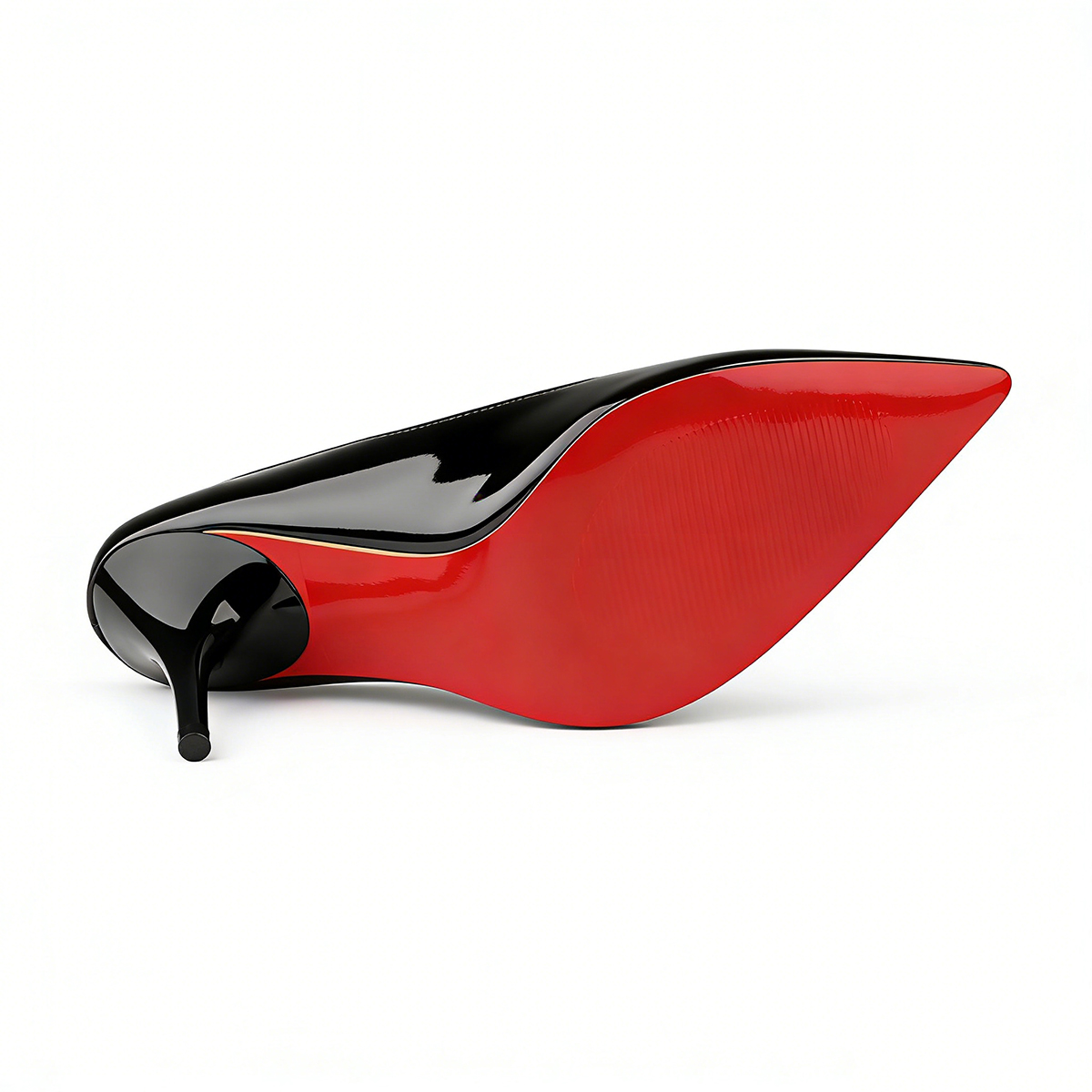 95mm Pointed Toe High Heel Prom Shoes Red Bottoms Pumps Sandals-MERUMOTE