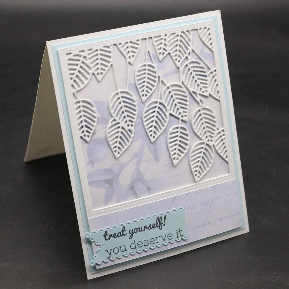 Green Leaves Metal Cutting Dies Christmas Square Frame Die Cut Stencil Scrapbooking Paper Cards Stamps And Dies 2019 New Craft