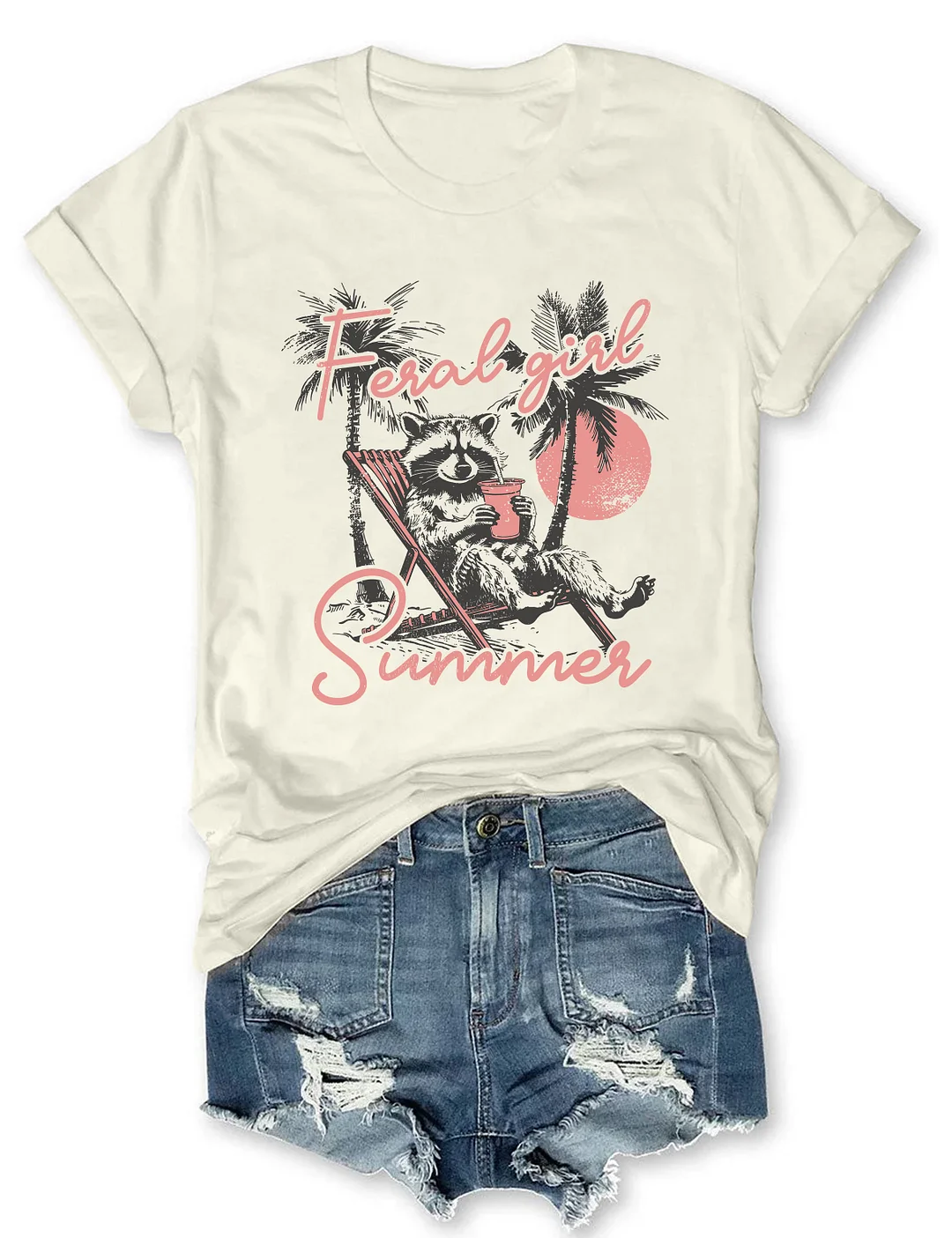 Feral Girl Summer Beach T-Shirt