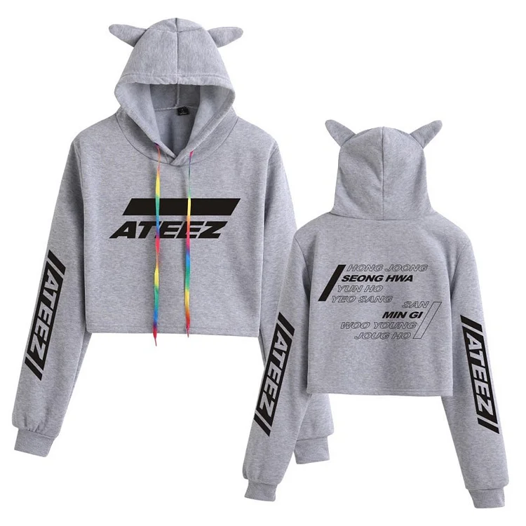 ATEEZ Cat Ear Short Hoodie