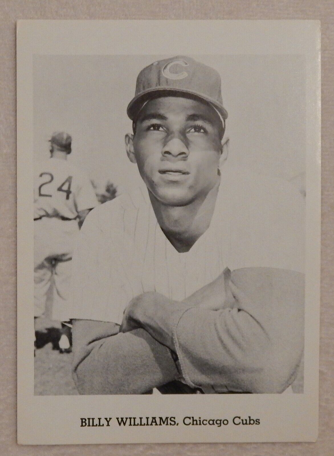 Original 1960's BILLY WILLIAMS CHICAGO CUBS Team Issue B&W Photo Poster painting Card 5X7 EX-NM