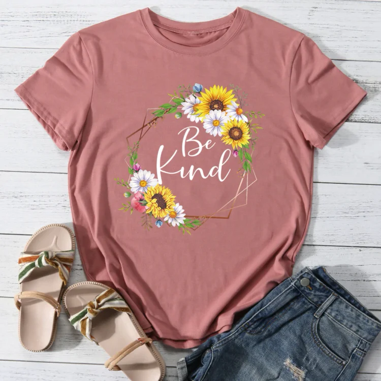 Be Kind Sunflower Daisy T-Shirt Tee-05197