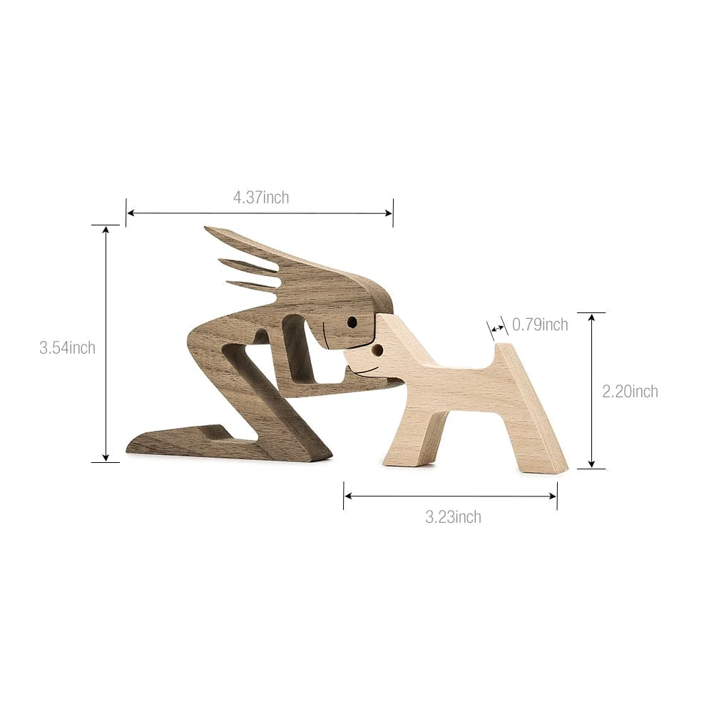 Adornos de madera Wooden Dog Craft Figurine Home Office Table Ornament Easter Decoration Love Dog Pet Lover Gifts oficina OEM 515-2