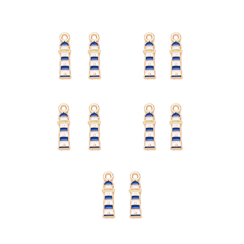 8 Pieces 10 PCS/Package Alloy K Gold Plated Rudder Anchor Pendant Jewelry Accessories