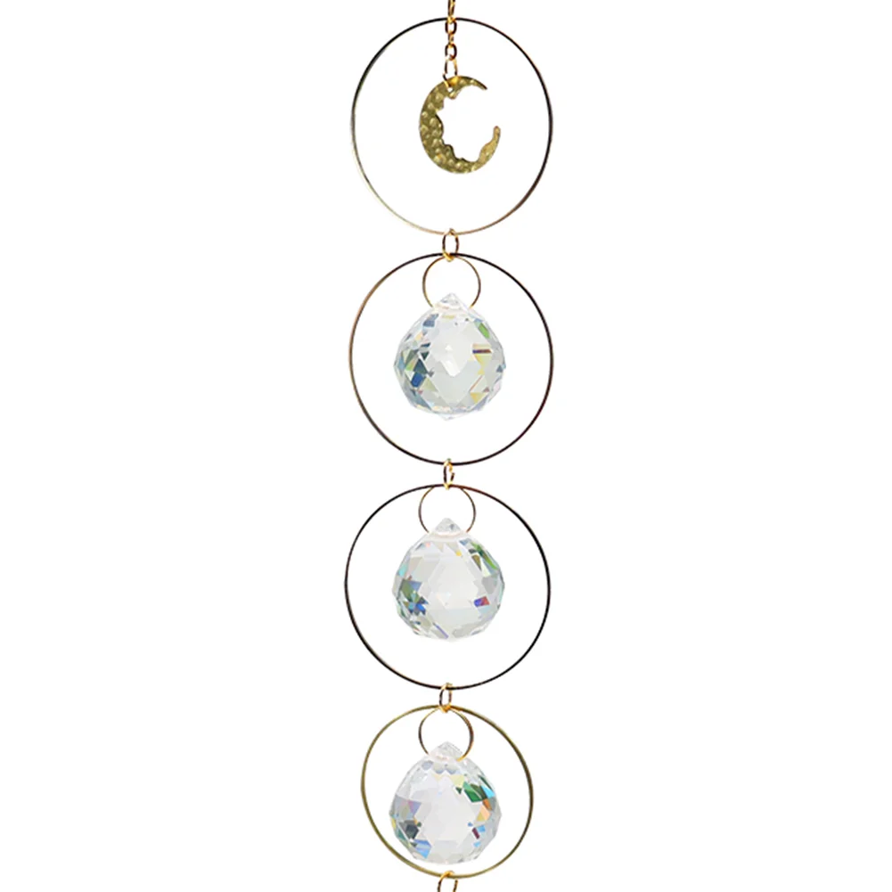 Moon Sun Ball Crystal Suncatcher Hanging Metal Pendant Garden Decor (24)