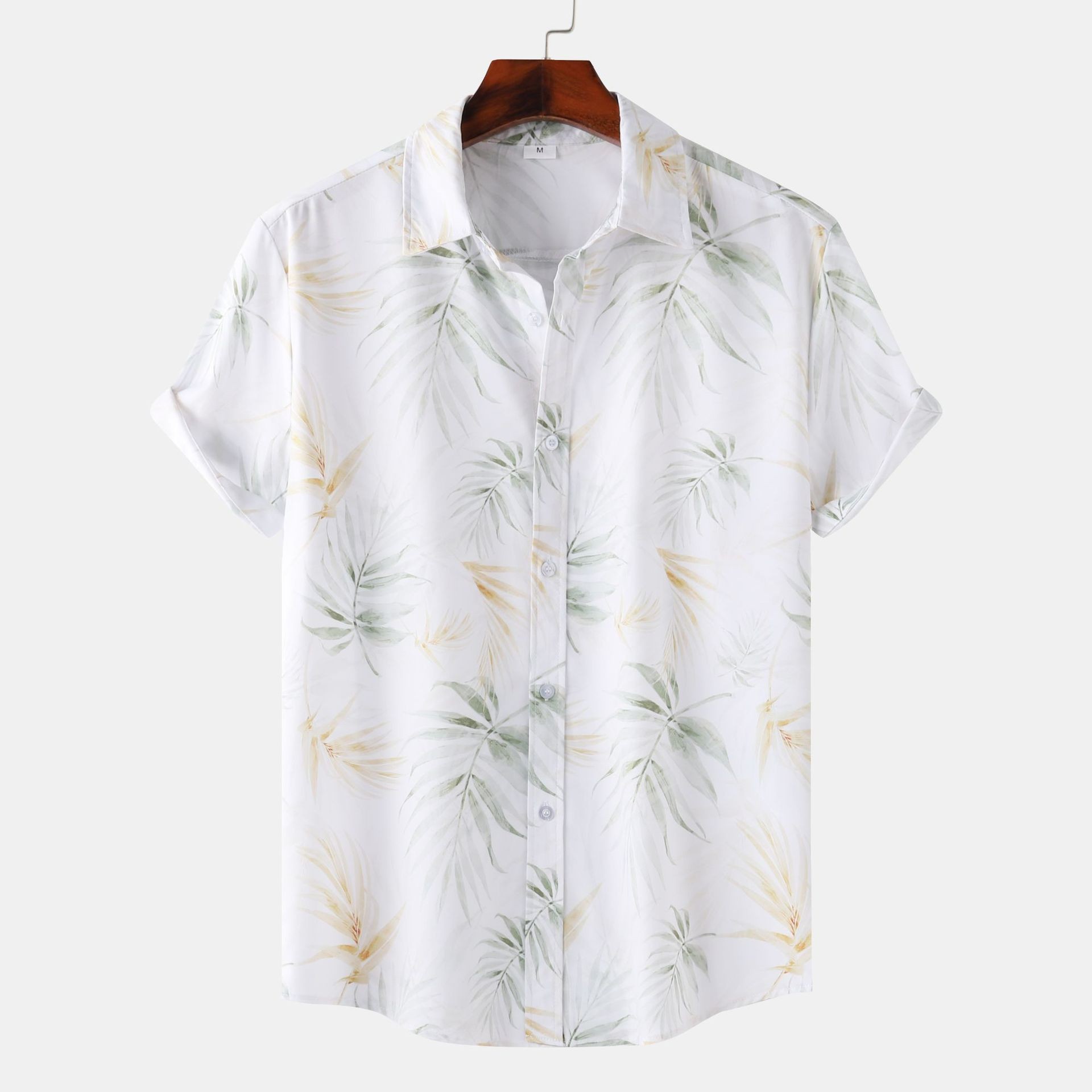 Men's casual and fashionable Hawaiian beach vacation printed short sleeved shirt PLUSCLOTHESMAN