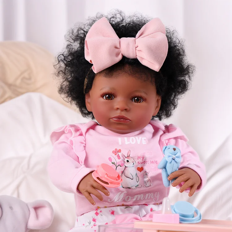 Babeside Quiet Reborn Baby Laney 20'' African American Older Girl Love Around Mom's Side