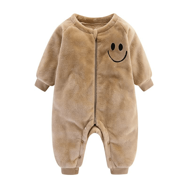 Baby Smiley Flannel Pajams Romper