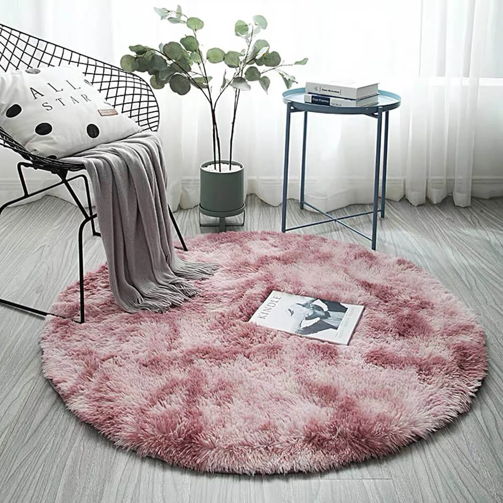 Fluffy Round Rug ,Machine Washable Carpet 