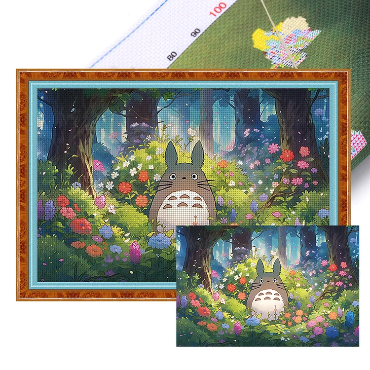 Hayao Miyazaki Totoro (60*40cm) 11CT Stamped Cross Stitch gbfke