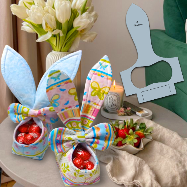 Bunny Ear Basket Sewing Template set With Instructions