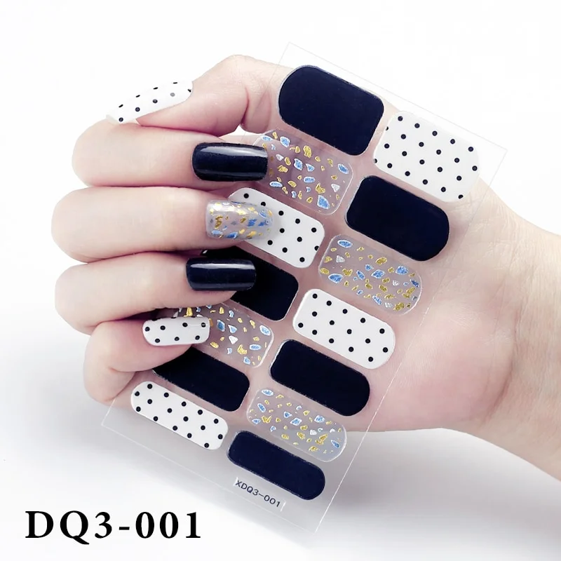 Churchf Nail Stickers Fashion Design Nail Polish Stickers Full Cover Nail Decorations for Manicure Self Adhesive Decals for Nails