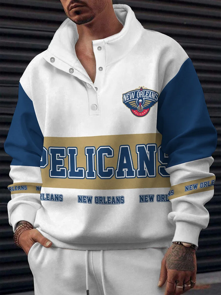 New Orleans Pelicans  2025 New Design Casual Snap Mockneck Pullover
