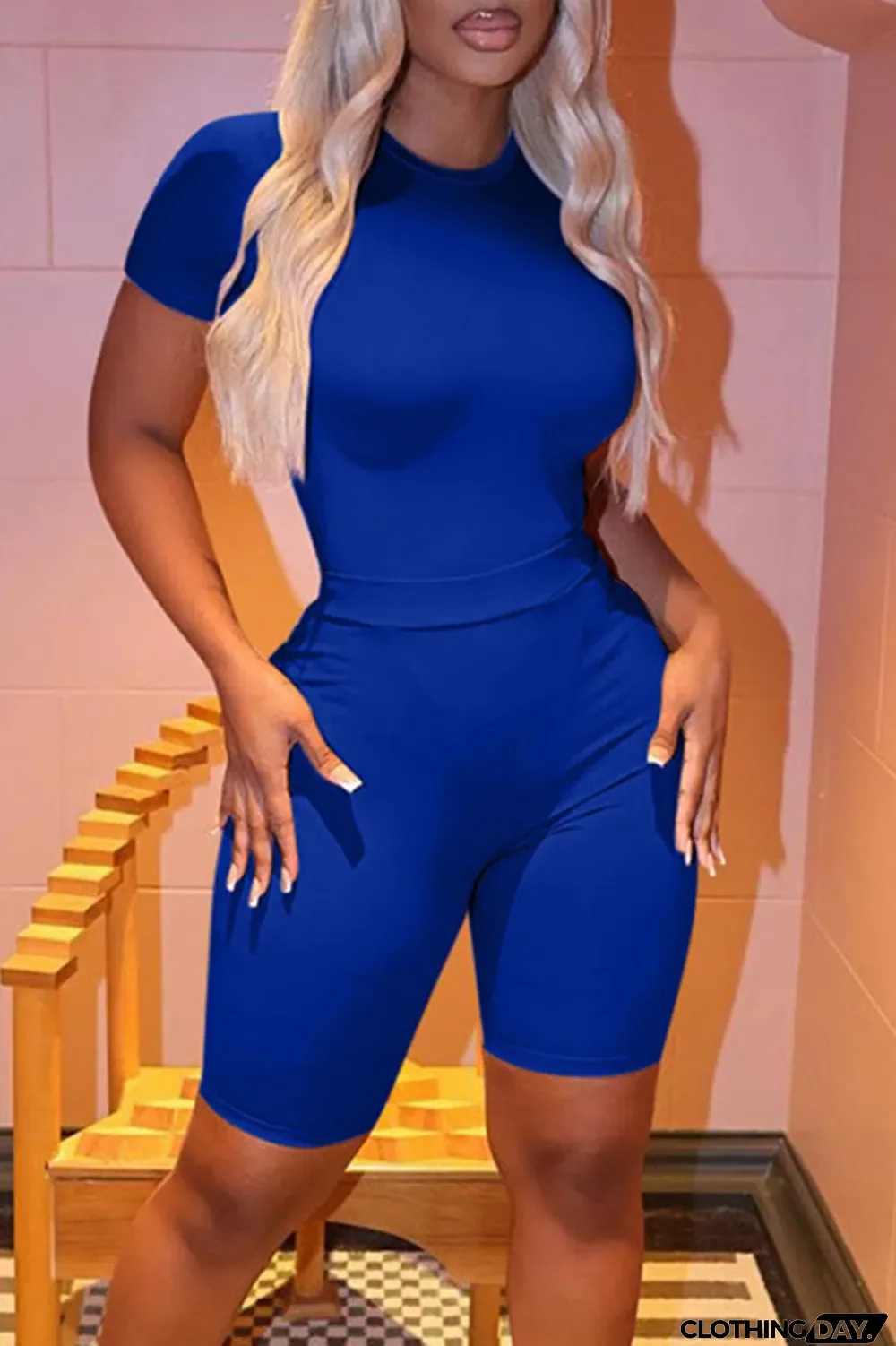 Black Casual Solid Patchwork O Neck Short Sleeve Two Pieces