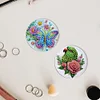 (US Local)DIY Diamond Art Portable Cosmetic Mirror Round Diamond Painting Crafts (Bird)