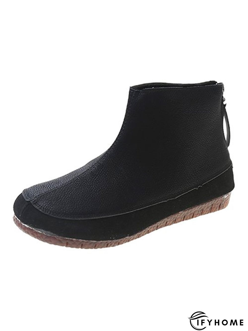 Vintage Plain Split Join Back Zip Boots | IFYHOME