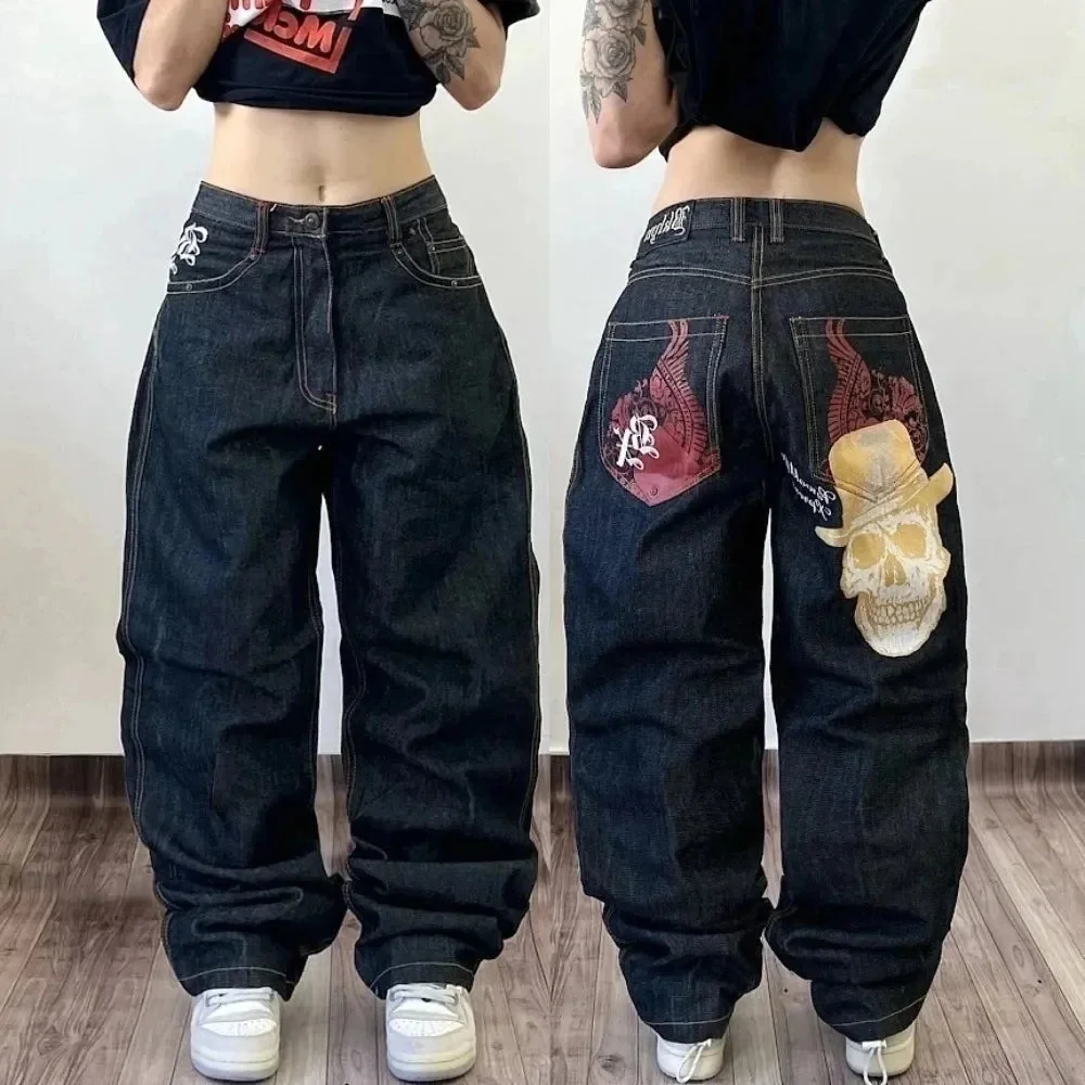 Aonga 90s Streetwear 2024 Korean Version New Washed Letter Embroidered Baggy Jeans Male Y2K High Street Vintage Harajuku Casual High-waisted Jeans 0830 aonga