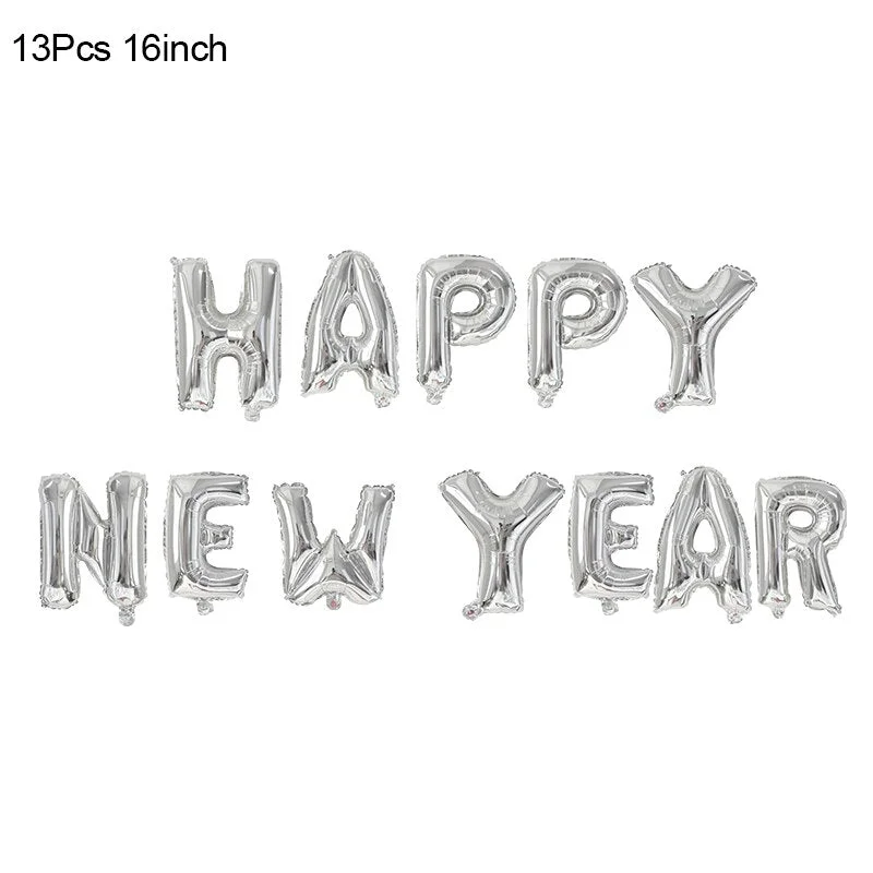 2022 Happy New Year Gold Number Foil Balloons Paper Banner Navidad New Year Eve Christmas Party Decoration Cupcake Toppers