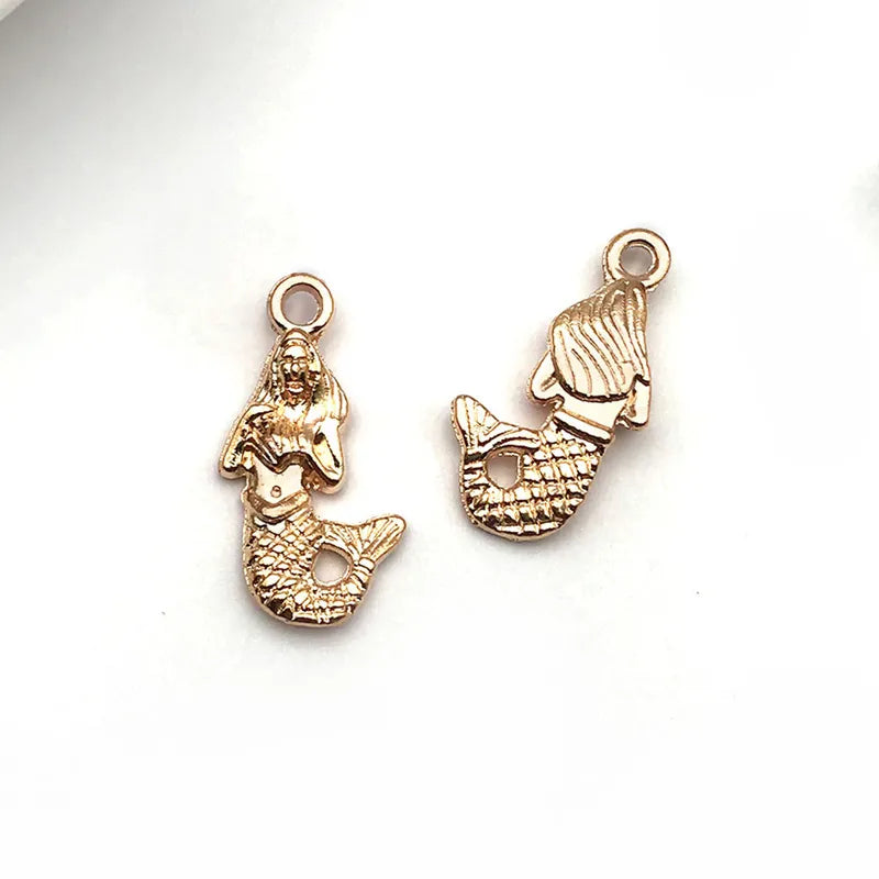 1 Piece 10*13mm 12 * 14mm 6.5*16mm Alloy Pearl Dolphin Mermaid Fish Tail Jewelry Accessories Pendant