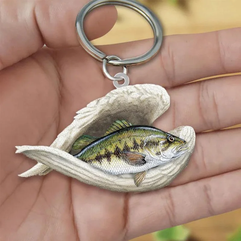 VigorDaily Sleeping Angel Acrylic Keychain Bass Fish SA200