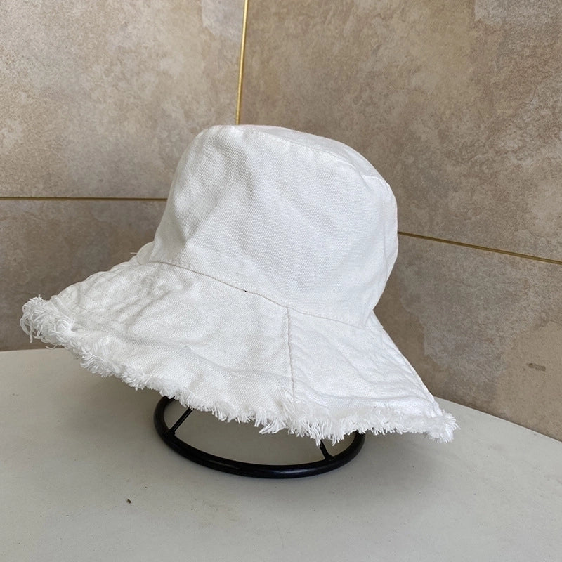 Unisex Casual Korean Style Solid Color Flat Eaves Bucket Hat
