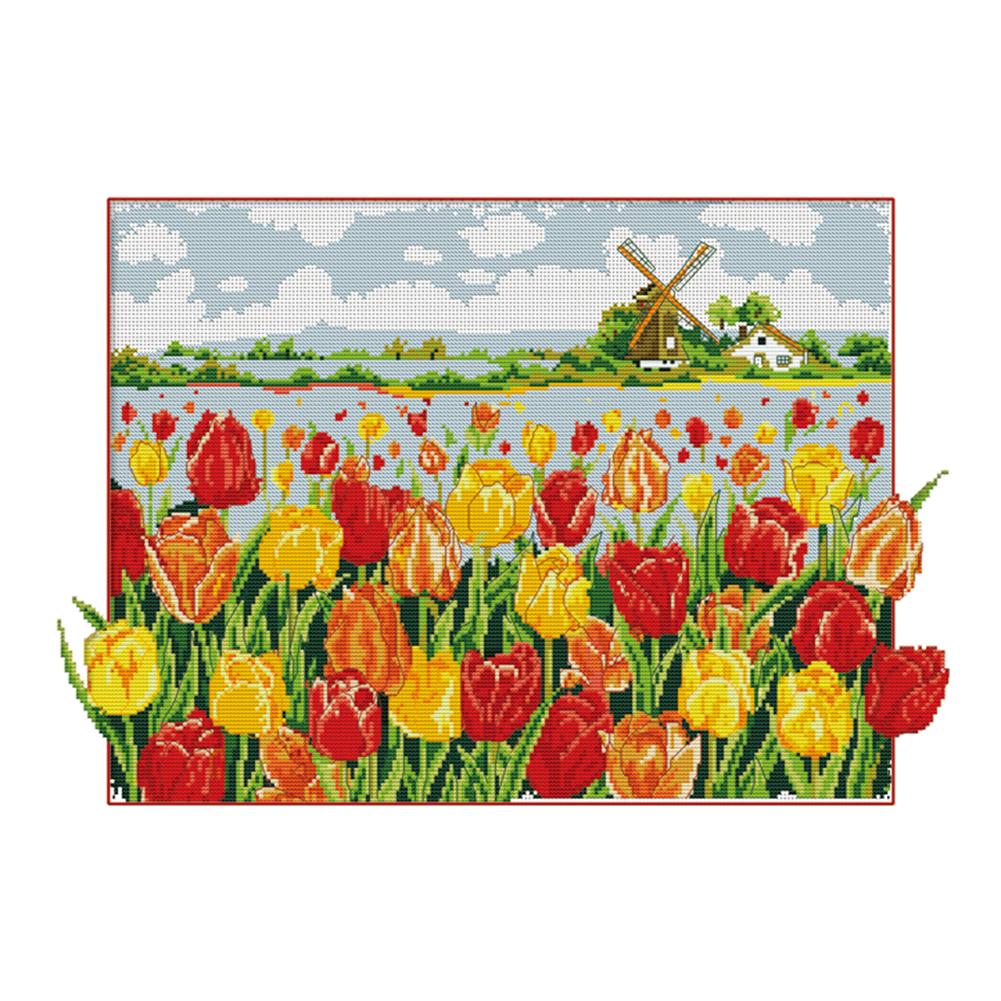 

Tulip - 11CT Stamped Cross Stitch - 63*45cm, 501 Original