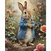 Rose Shirt Rabbit Full 18CT DIY Stamped Cross Stitch Kits for Adults Home Decor 40x50cm