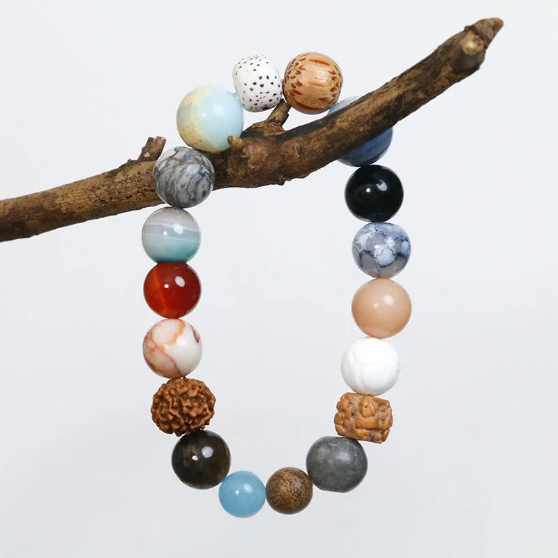 Natural Bodhi Seed Crystal Stone Agate Keep Away Evil Spirits Bracelet