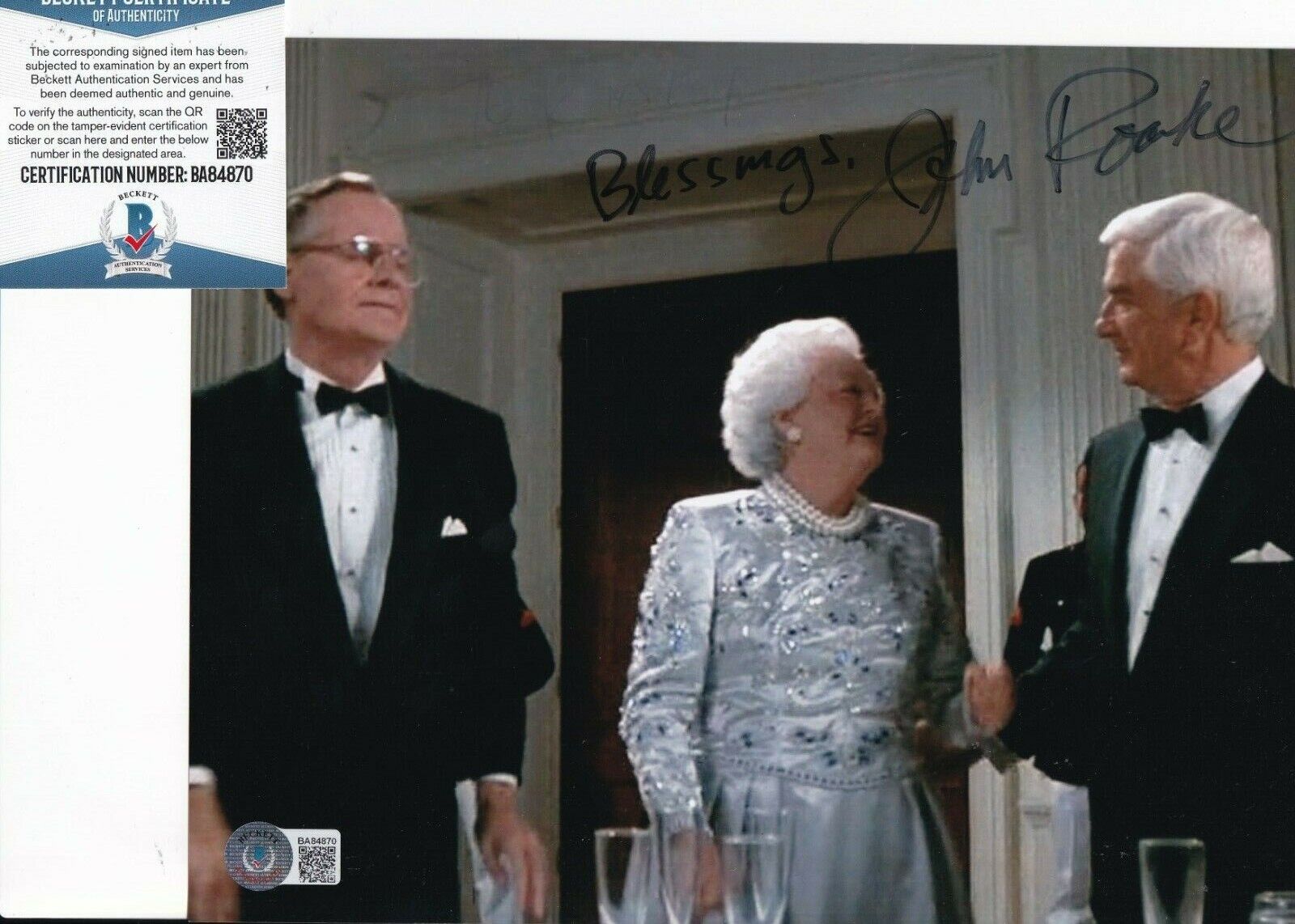 JOHN ROARKE signed (THE NAKED GUN 2 1/2) Movie 8X10 Photo Poster painting BECKETT BAS BB84870