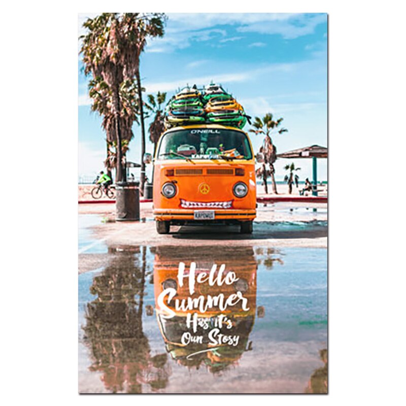 Modern Minimalist Wall Art Nordic Beach Holiday Summer Canvas Posters Prints Camper Painting Picture Living Room Decoration