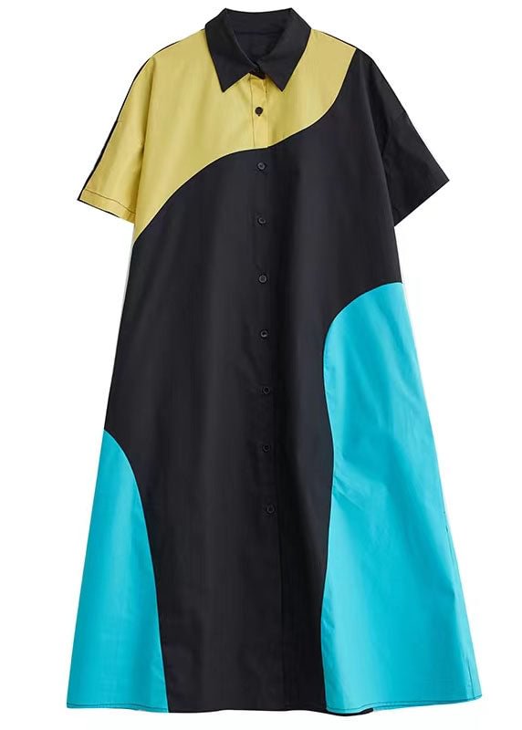 Colorblock Peter Pan Collar Sweater Dress