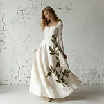 Women's Vintage Flowers Art Flowy Maxi Dress - Image 2