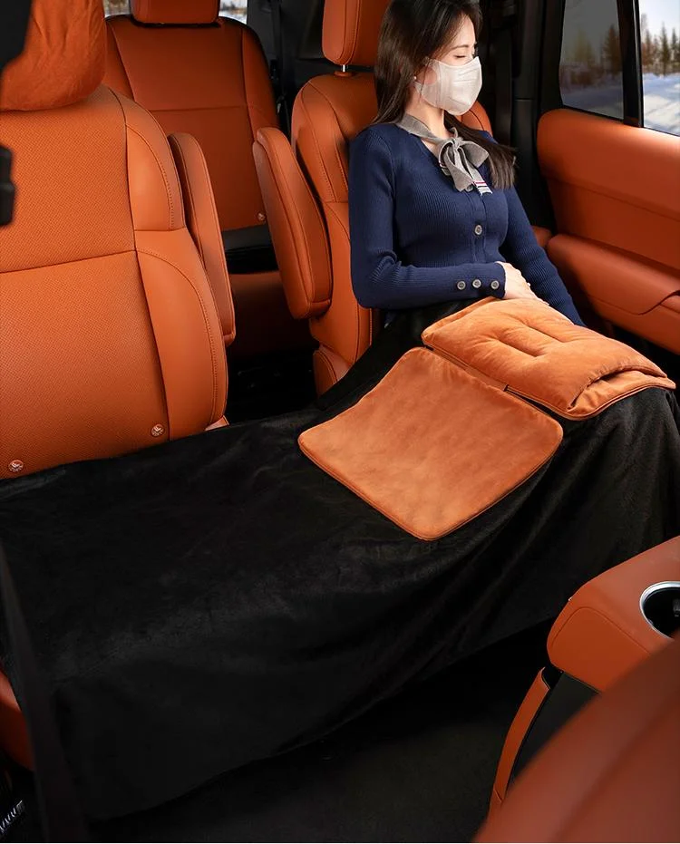 Four-in-one car pillow, quilt, hand warmer, and seat and waist support