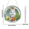 Easter Bunny DIY 2D Flat Acrylic Double Sided Diamond Painting Hanging Pendant