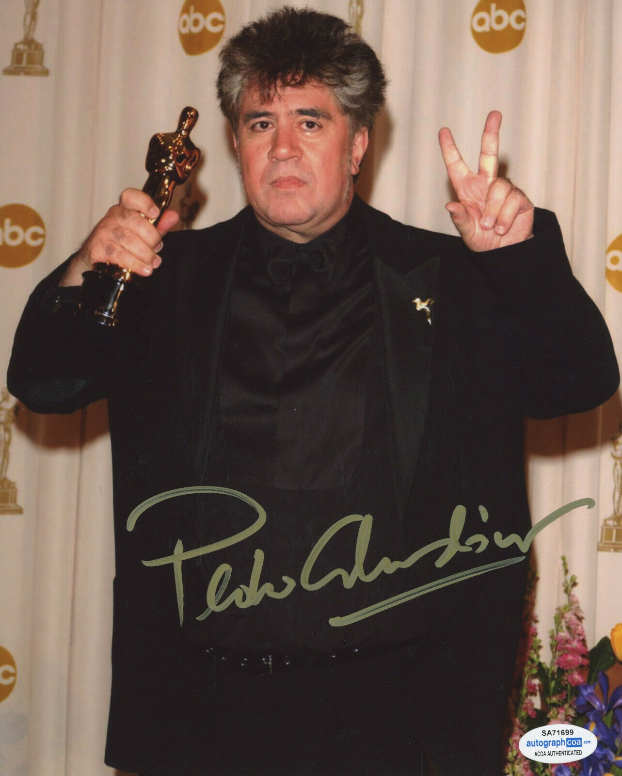 SPANISH DIRECTOR PEDRO ALMODOVAR SIGNED ACADEMY AWARDS 8x10 Photo Poster painting #2 OSCARS ACOA