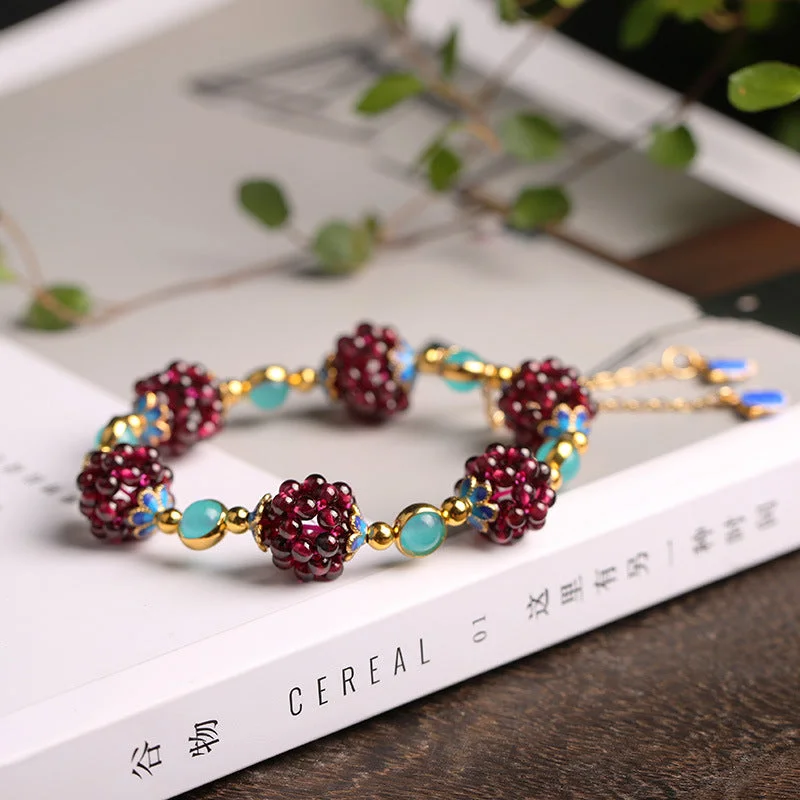 Natural Garnet Stone Bracelet