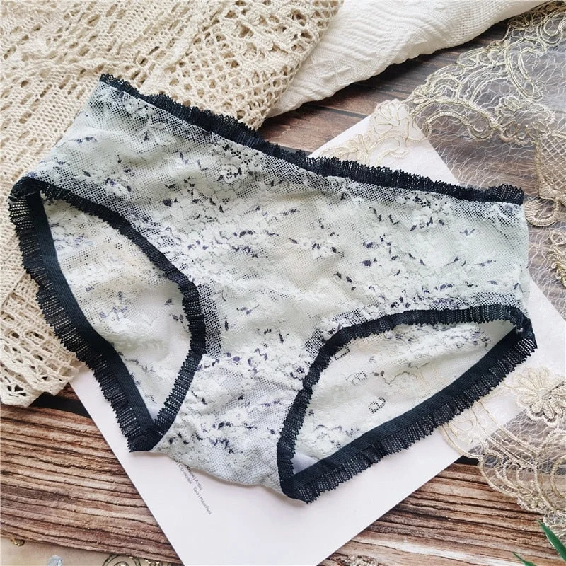 New Women's Underwear Sexy Lace Panties Fashion Floral Hollow-Out Briefs Low Waist Seamless Underpants Female Sexy Lingerie