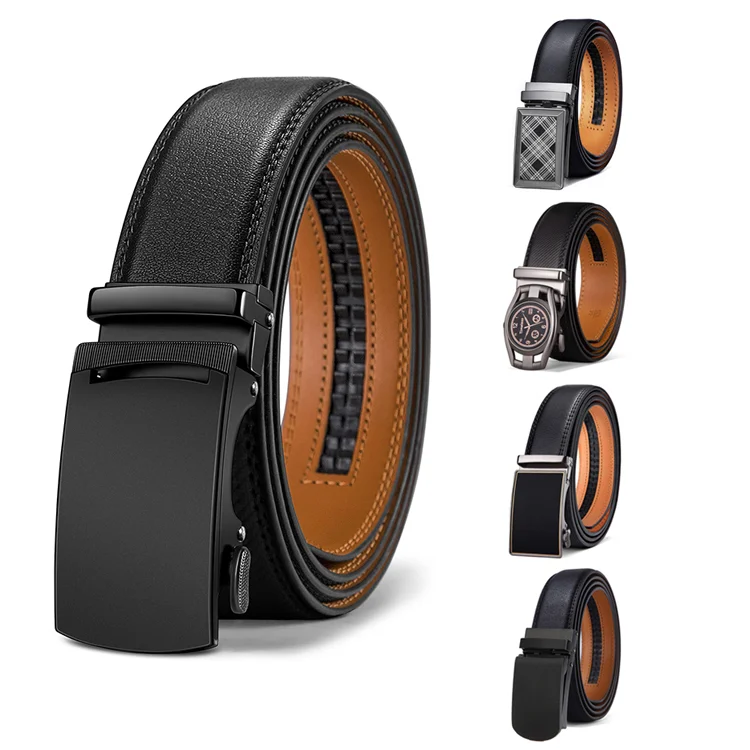 Luxury Gift Ratchet Automatic Buckle Belt Mens Designer Genuine Leather Belts