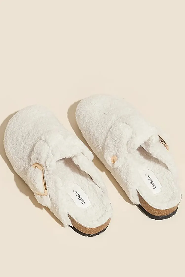 Solid Plush Slip-on Flats