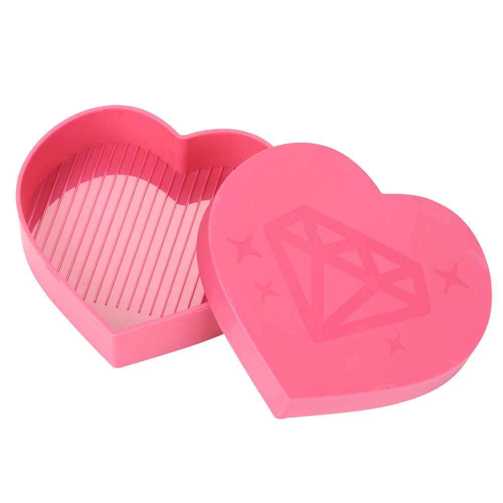 Diamond Painting Tray Plastic Heart-shaped Rhinestone Drill Plate DIY Tools 9*9cm
