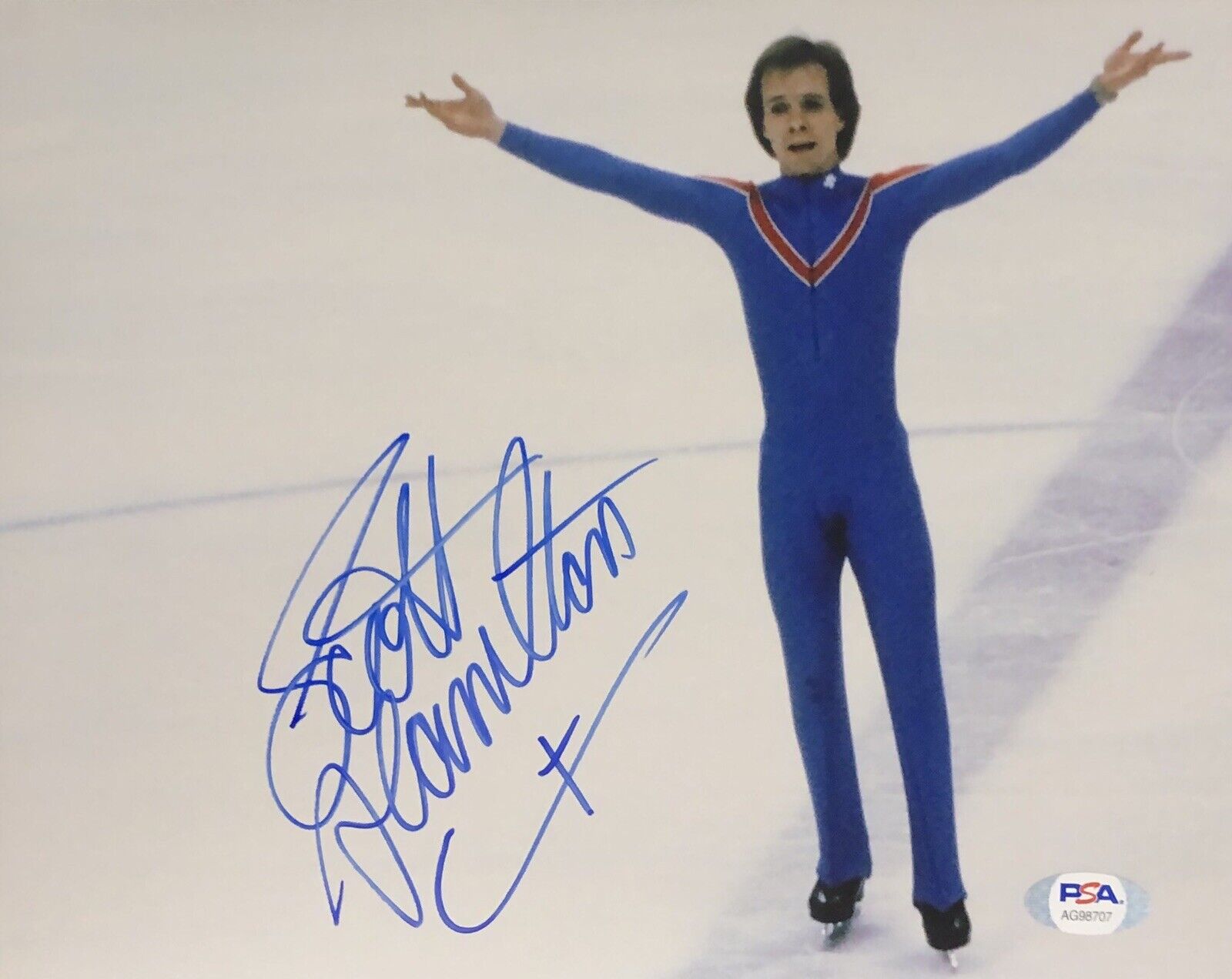 Scott Hamilton Signed Autographed US Figure Skating 8x10 Photo Poster painting Psa/Dna