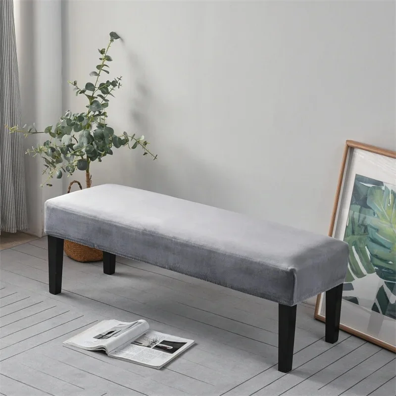 Sdrawing Bench Chair Cover Stretch Piano Stool Cover Long Ottoman Cover Solid Color Bench Slipcovers Changing Shoes Bedside Home